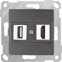 RİTA MEK TUŞ DATA PRİZİ 1*USB/1*HDMI FÜME 1